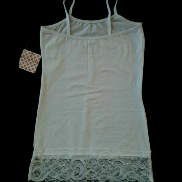 Set of 2 DownEast Basics White Lace Camisole - Picture 2 of 4